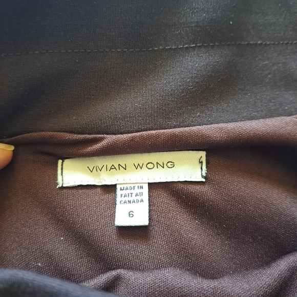 Vivian Wong | Dark chocolate brown stretchy women's semi casual pencil skirt - Picture 7 of 7